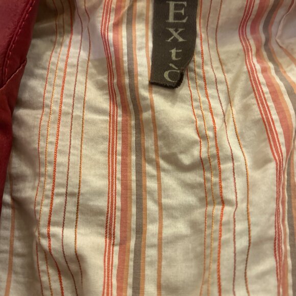 EXTO Made In Italy Red Leather Women' Bomber Jacket SZ Xsmall Vera Pelle Leather - Picture 4 of 9